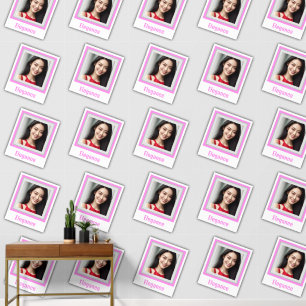 Elegant Customised Photo Pink Pattern Wallpaper