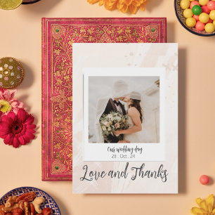 Elegant Customised Wedding Photo  Thank You Card