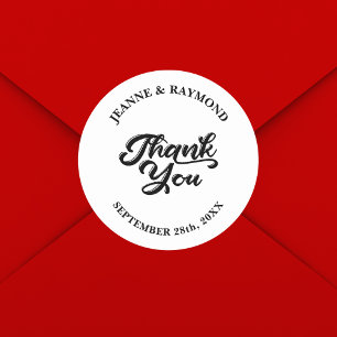 Elegant Customised Wedding Thank You Favour Classic Round Sticker