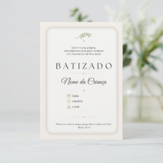 Elegant Customizable Christening Invitation