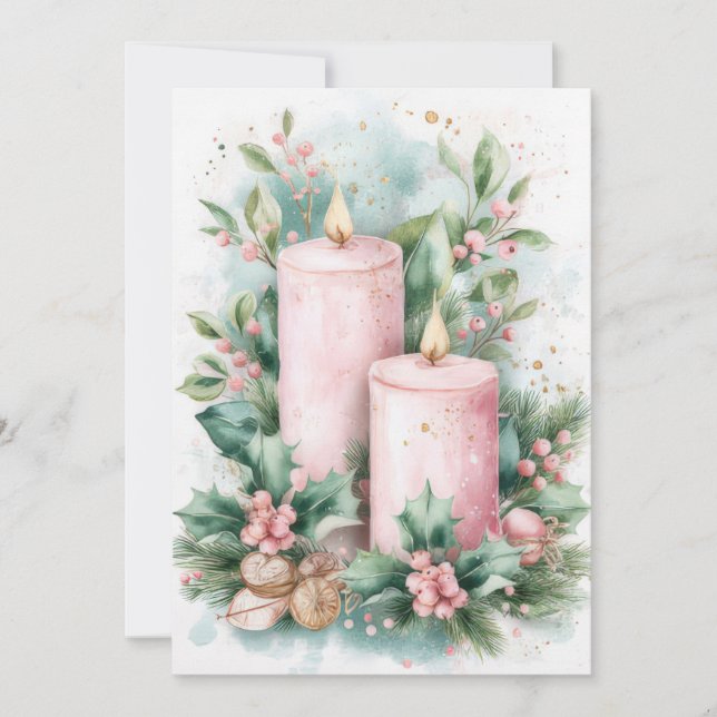 Elegant Customizable Christmas Greeting Card (Front)