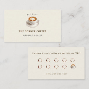 Elegant customizable Coffee shop Loyalty Business Card