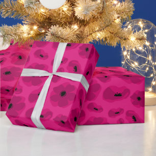 elegant customizable poppy flower wrapping paper