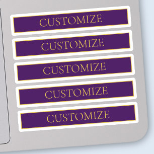 Elegant Customizable Text   Gold & Deep Purple