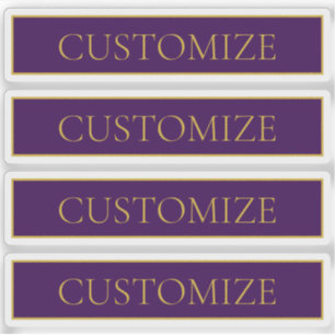 Elegant Customizable Text   Gold & Deep Purple