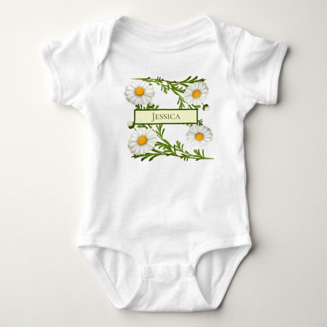 Elegant Cut Daisies Baby Bodysuit (Front)