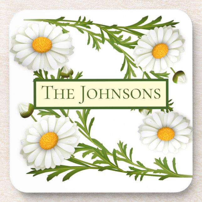 Elegant Cut Daisies Coaster (Front)