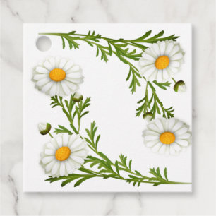 Elegant Cut Daisies Favour Tags