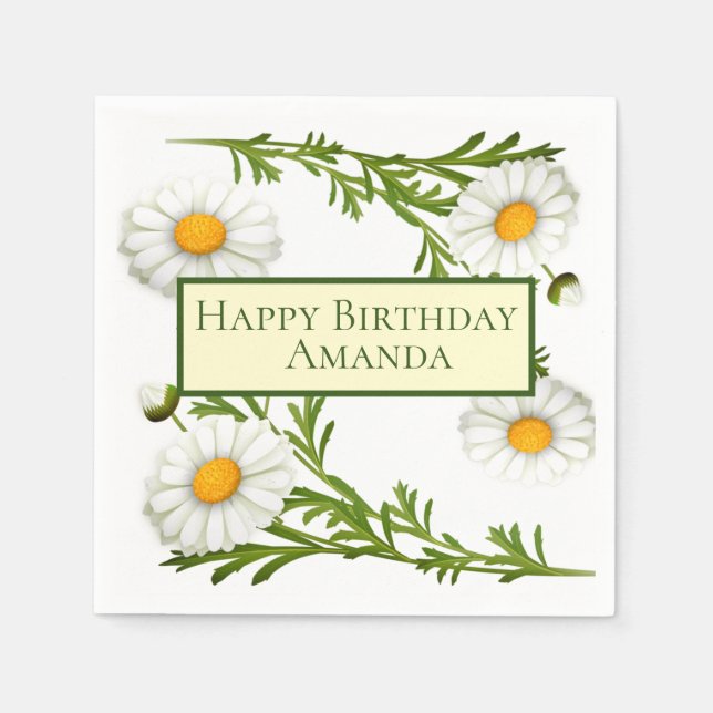 Elegant Cut Daisies Napkin (Front)