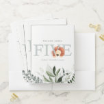 Elegant Cute Boho Lion Foliage Fifth 5th Birthday Pocket Folder<br><div class="desc">If you need any further customisation please feel free to message me on yellowfebstudio@gmail.com.</div>