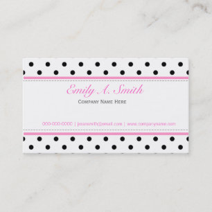 Elegant, cute, classic B&W polka dots busines Business Card
