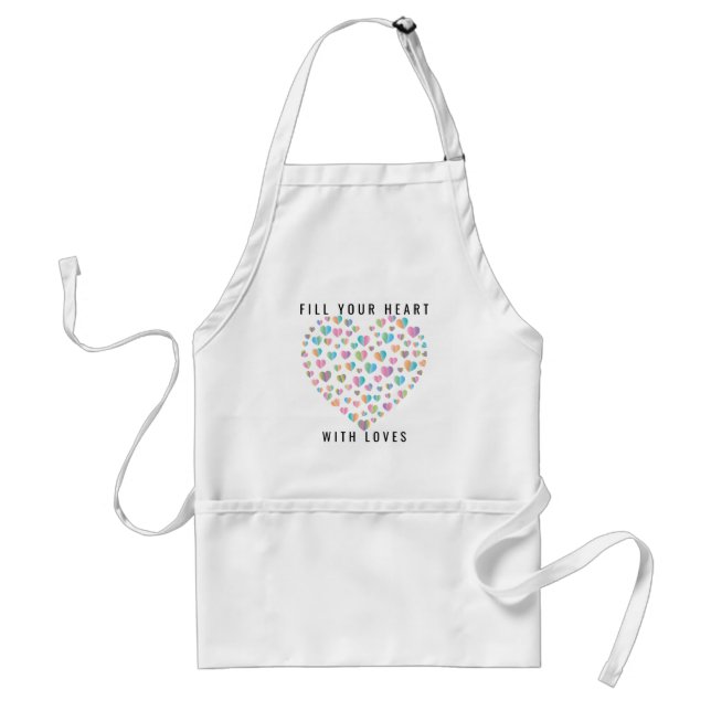 Elegant Cute Colourful Heart Pattern Design Standard Apron (Front)