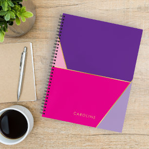 Elegant cute colourful modern trendy personalised  notebook