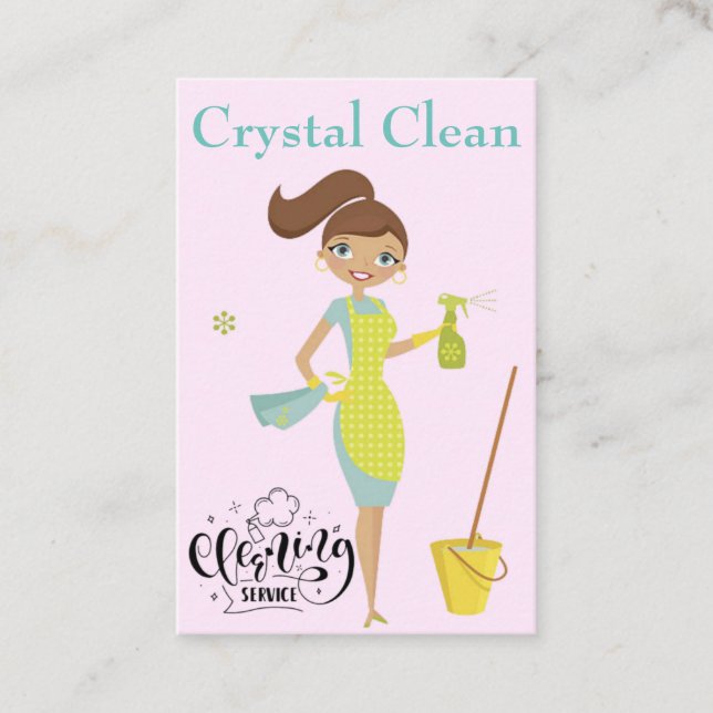 Elegant Cute Crystal Clean Cleaning Services  Business Card (Front)
