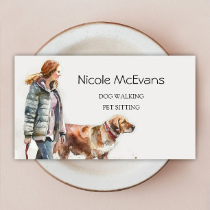Elegant Cute Dog Cat Pet Care Services Business Card