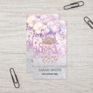 Elegant Cute Elegant Bokeh Diamonds Lotus Business Card