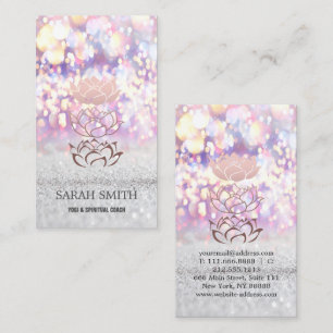 Elegant Cute Elegant Bokeh Diamonds Lotus Business Card