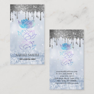 Elegant Cute Elegant Bokeh holographic Lotus Business Card