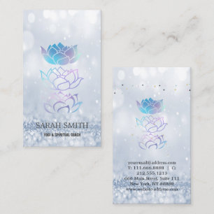 Elegant Cute Elegant Bokeh holographic Lotus Business Card