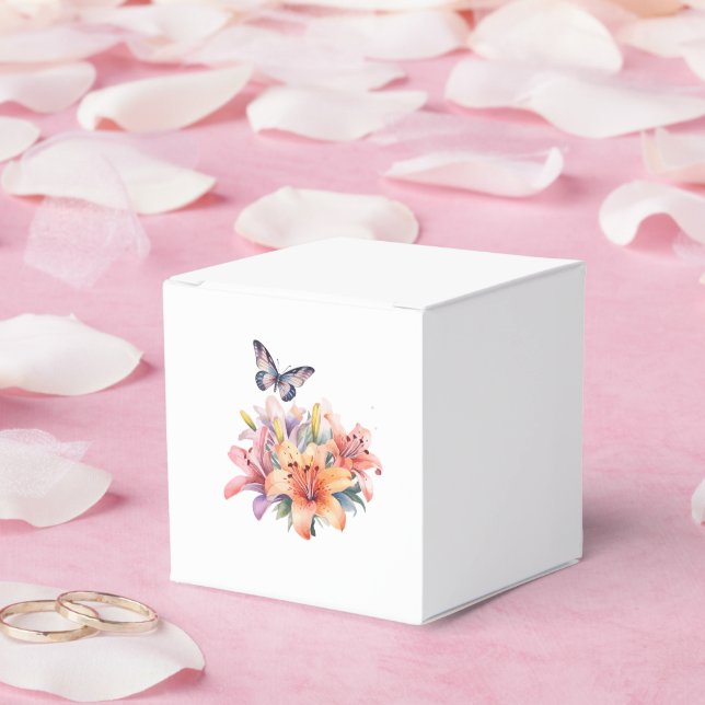 Elegant Cute Floral & Butterfly Design Favour Box (Wedding)