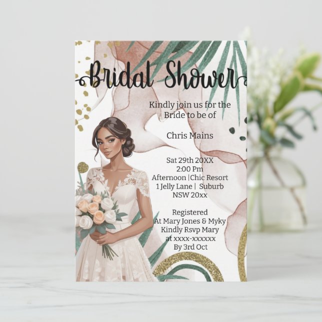 elegant | cute | funny | bridal shower invitation (Standing Front)