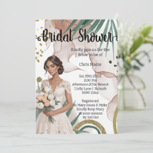 elegant cute funny bridal shower invitation