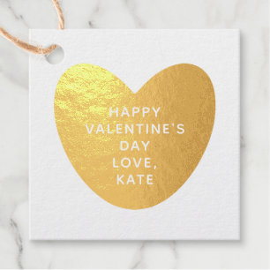 Elegant cute gold heart custom Valentine's Day Favour Tags