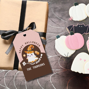 Elegant Cute Halloween Boo-tiful Boo Ghost Gift Tags