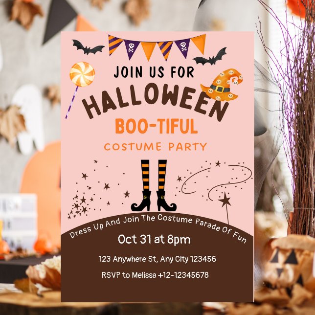 Elegant Cute Halloween Boo-tiful Invitation  (Creator Uploaded)