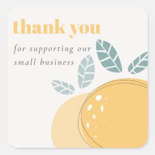 Elegant Cute Lemon Bold Fruity Thank You Order Square Sticker