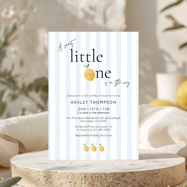 Elegant Cute Lemon Citrus Baby Shower Invitation (Creator Uploaded)