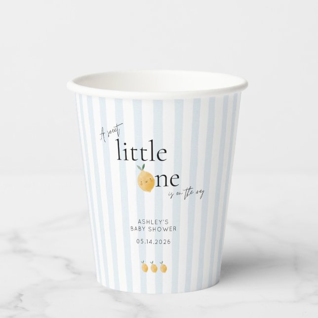 Elegant Cute Lemon Citrus Baby Shower Paper Cups (Front)