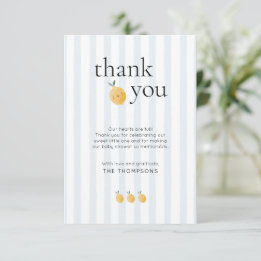 Elegant Cute Lemon Citrus Baby Shower Thank You Card