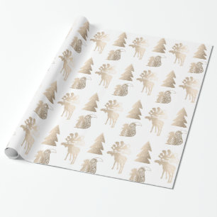 Elegant cute light rose gold Christmas pattern Wrapping Paper