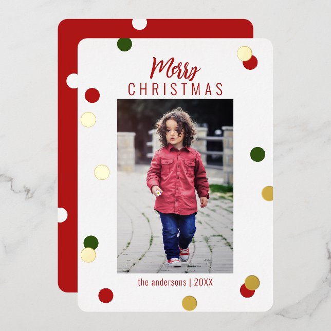 Elegant Cute Merry Christmas Custom Photo  (Front/Back)