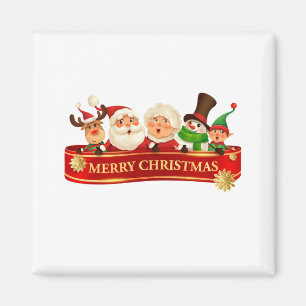 Elegant Cute Merry Christmas, Happy New Year Magnet