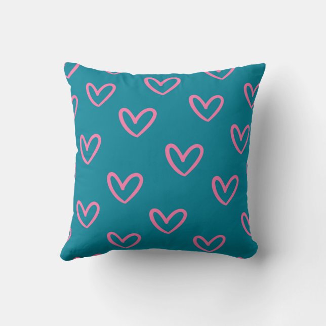 Elegant Cute Modern Trendy Heart Simple Cushion (Back)
