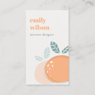 Elegant Cute Orange Abstract Bold Fruity Citrus Business Card