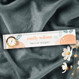 Elegant Cute Orange Abstract Bold Fruity Citrus Nameplate