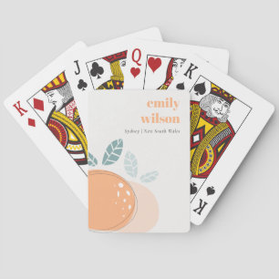 Elegant Cute Orange Abstract Bold Fruity Citrus Playing Cards