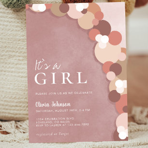 Elegant Cute Pink Girl Baby Shower Invitation