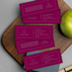 Elegant Cute Red Modern Monogram Custom Mini Business Card