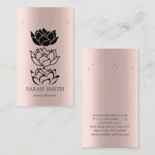 Elegant Cute Rose Gold Diamonds Lotus Business Business Card