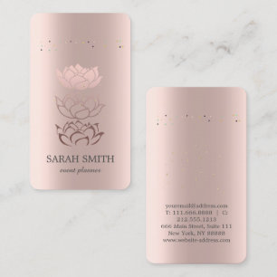 Elegant Cute Rose Gold Diamonds Lotus Business Business Card