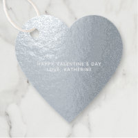 Elegant cute silver heart custom Valentine's Day
