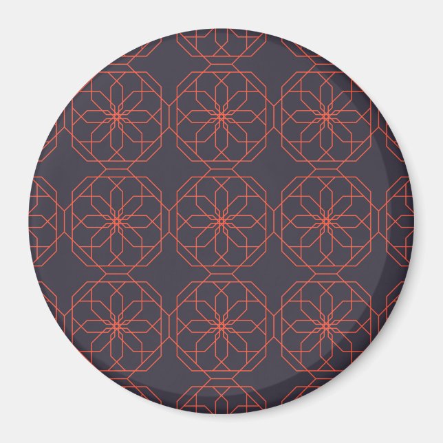 Elegant, cute, simple geometric flower abstraction magnet (Front)