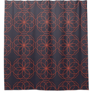 Elegant, cute, simple geometric flower abstraction shower curtain
