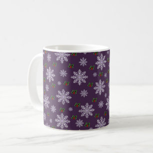Elegant Cute Snowflakes Christmas Pattern Coffee Mug