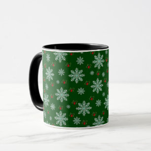 Elegant Cute Snowflakes Christmas Pattern Mug