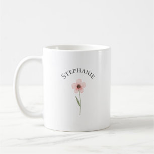 Elegant Cute Sophisticated Named Romantic Floral Coffee Mug